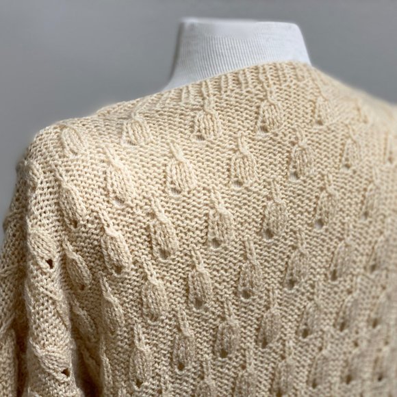 Vintage Handmade Lacy Knit Sweater One Size - Picture 4 of 10